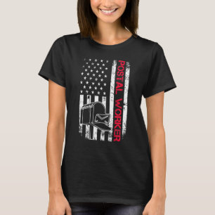 Postal Worker American Flag Patriotic Mail Carrier T-Shirt