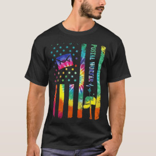 Postal Worker American Flag Tie Dye Mail Carrier T-Shirt