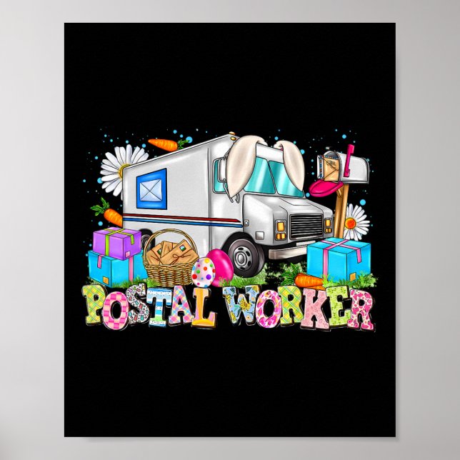 Postal Worker Easter Day Mail Carrier Postman Life Poster (Front)