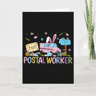Postal Worker Easter Mail Carrier Easter Bunny Pos Card