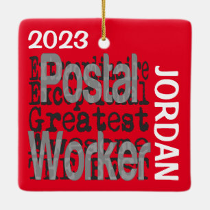 Postal Worker Extraordinaire CUSTOM Ceramic Ornament