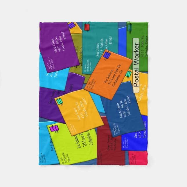 Postal Worker Fleece Blanket Letters 7 (Front)