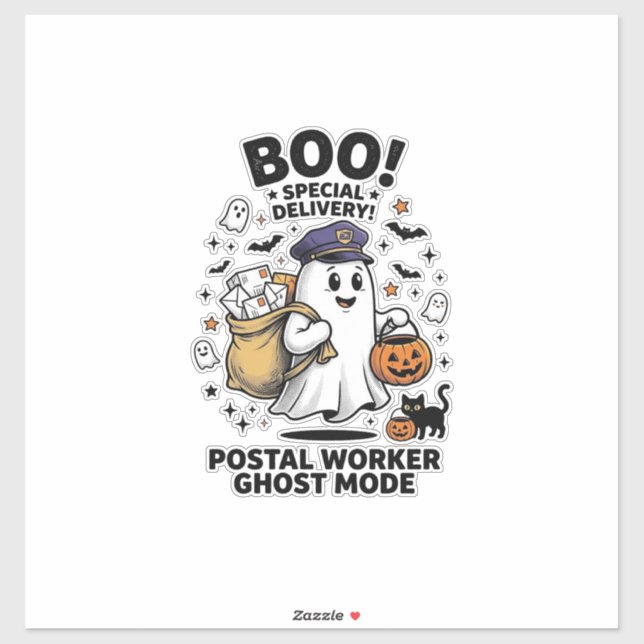 Postal Worker Ghost Mode Halloween Delivery Design (Sheet)