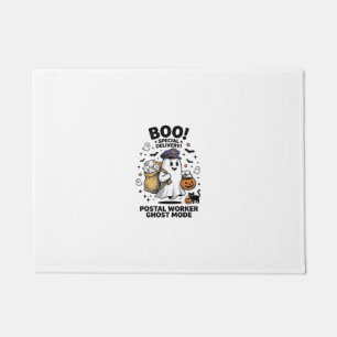 Postal Worker Ghost Mode Halloween Delivery Design Doormat