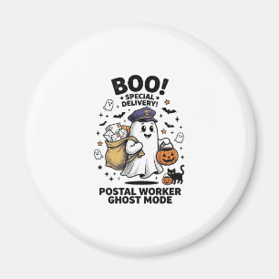 Postal Worker Ghost Mode Halloween Delivery Design Magnet