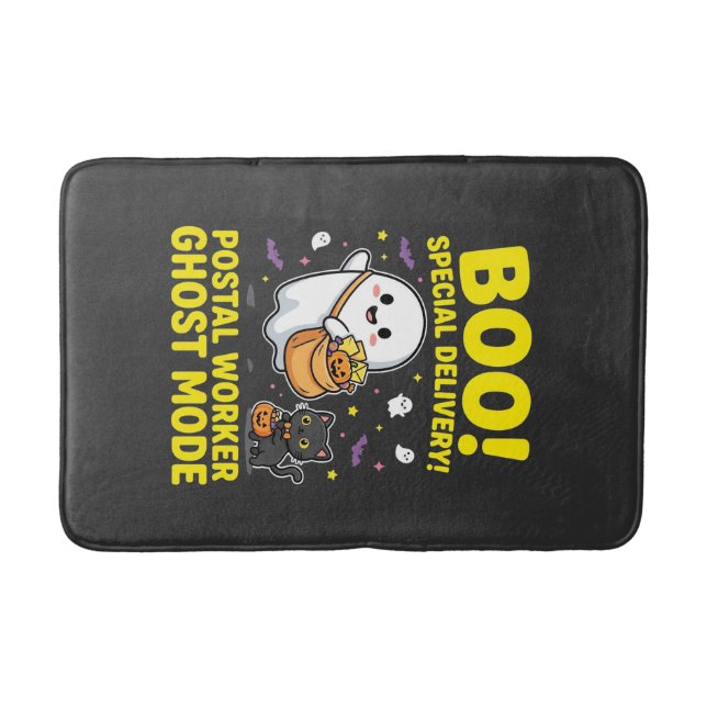 Postal Worker Ghost Mode Halloween Design_1 Bath Mat (Front)