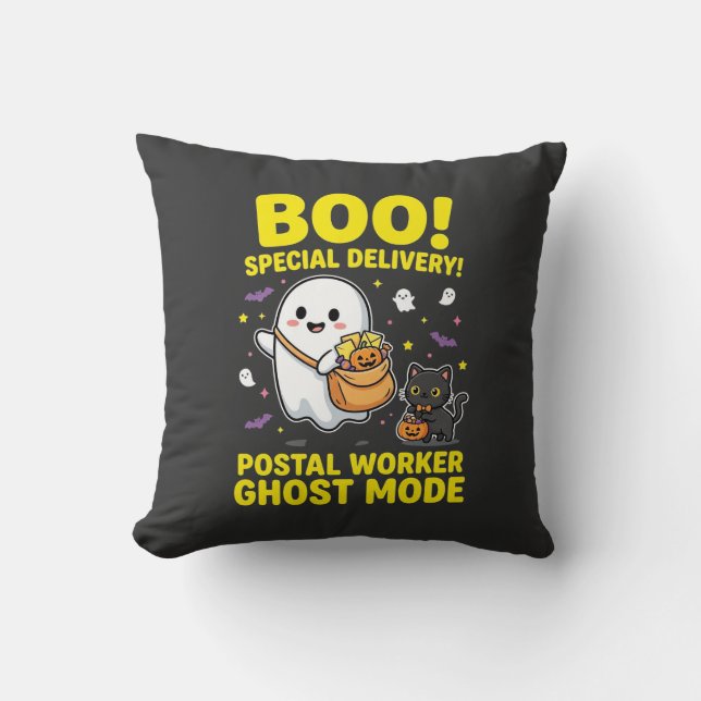 Postal Worker Ghost Mode Halloween Design_1 Cushion (Front)
