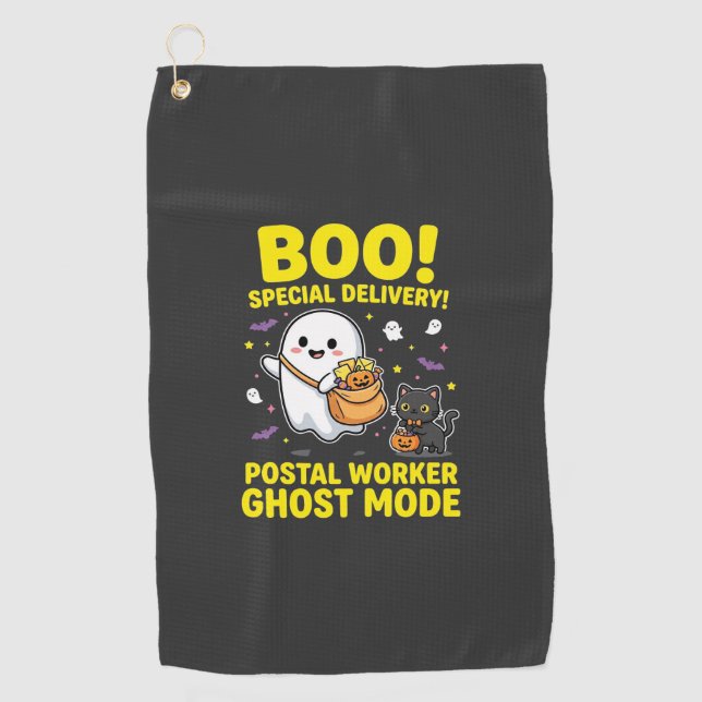 Postal Worker Ghost Mode Halloween Design_1 Golf Towel (Front)