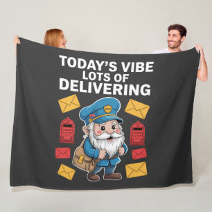 Postal Worker Gnomes Mail Fleece Blanket