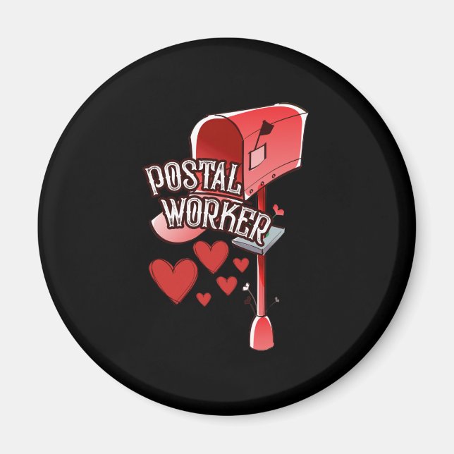 Postal worker heart - love postal worker mail magnet (Front)