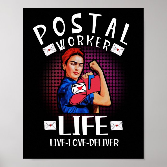 Postal Worker Life Postal Service Clerk Live Love Poster (Front)