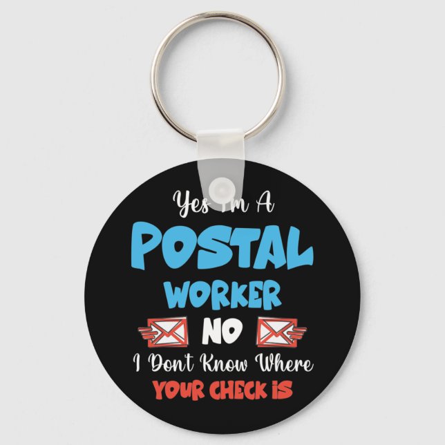 Postal Worker Mail Carrier Mailman Post Office Key Ring (Front)