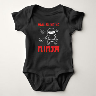 Postal Worker Mailman Mail Slinging Ninja Baby Bodysuit
