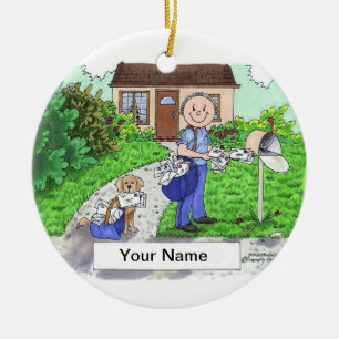 Postal Worker - Male Ceramic Tree Decoration
