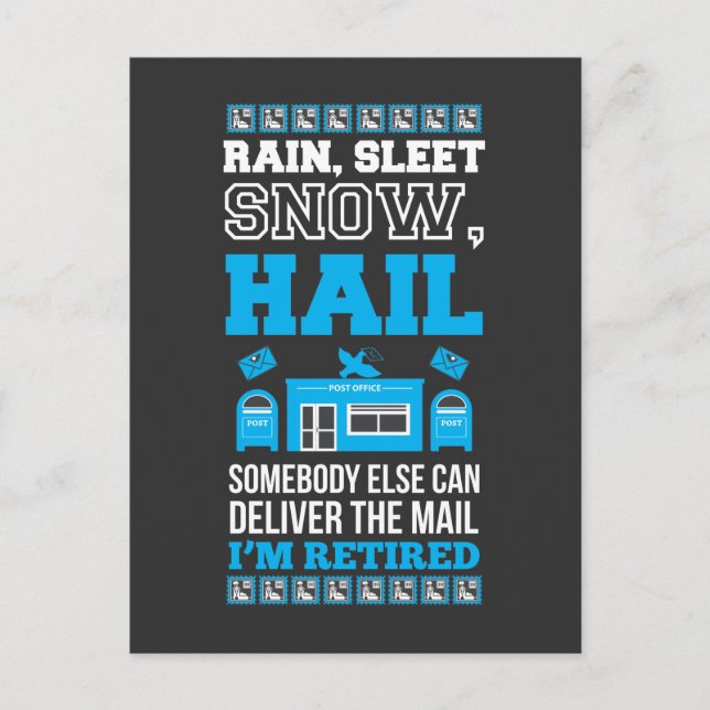 Postal Worker Retirement Office Retired Mailman Postcard (Front)