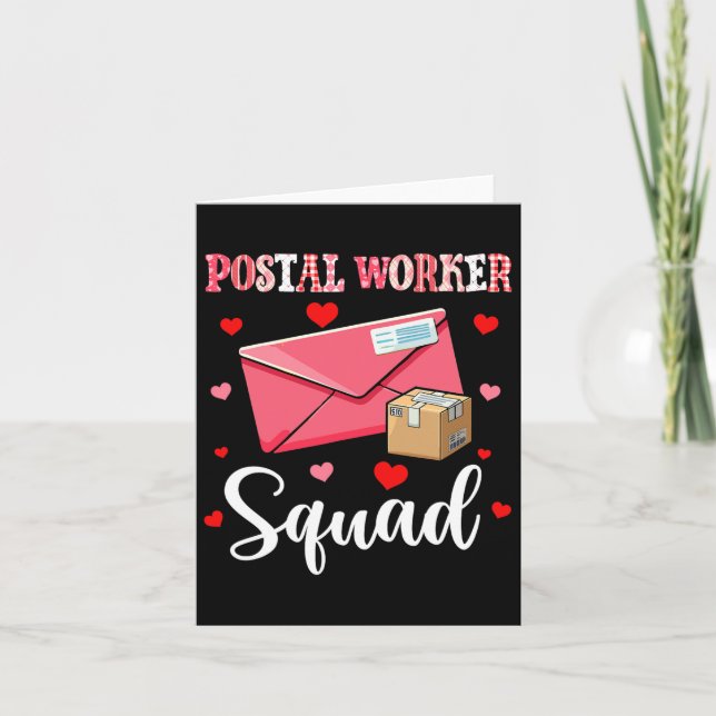 Postal Worker Squad Cute Tools Valentine Hearts Pr Card (Front)