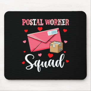Postal Worker Squad Cute Tools Valentine Hearts Pr Mouse Pad