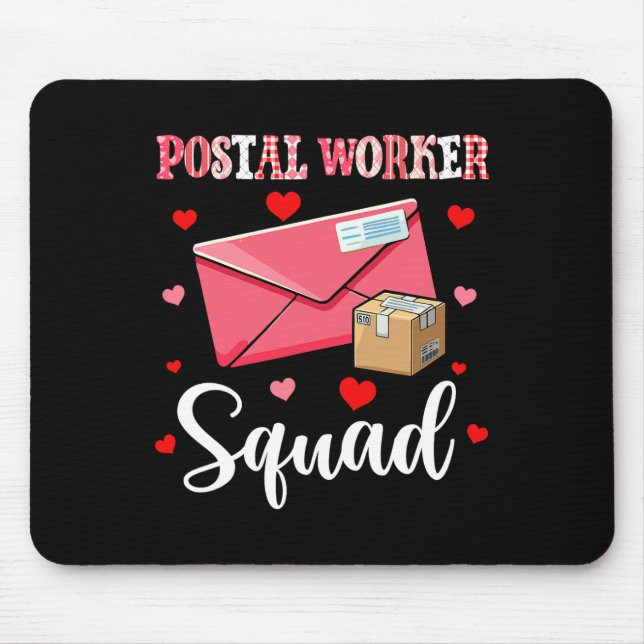 Postal Worker Squad Cute Tools Valentine Hearts Pr Mouse Pad (Front)