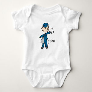 Postal Worker Stick Figure Baby Bodysuit