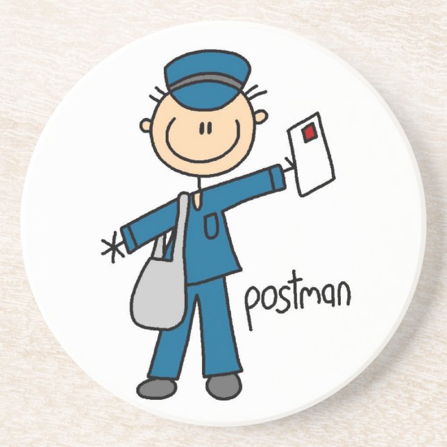 Postal Worker Stick Figure Coaster (Front)