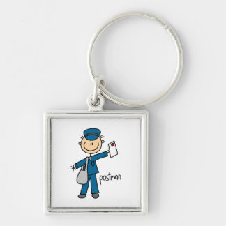 Postal Worker Stick Figure Key Ring