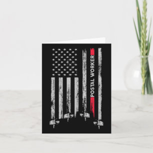 Postal Worker Vintage Usa American Flag Us Postal Card