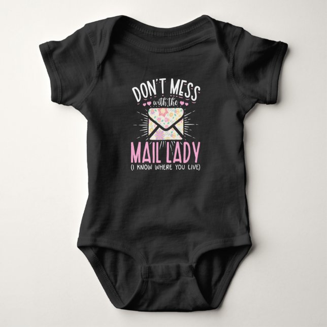 Postal Worker Wife Funny Mailman Woman Baby Bodysuit (Front)