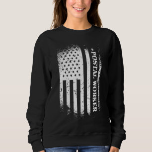 Postal Worker With American Flag - Patriotic US Po Sweatshirt