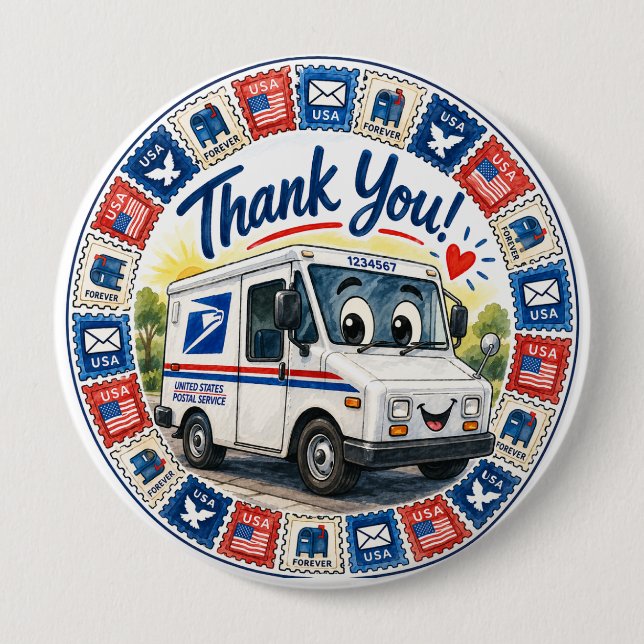 Postal Workers Appreciation  10 Cm Round Badge (Front)
