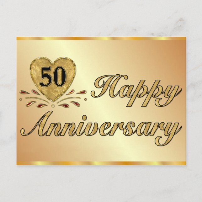 Postcard - 50th Anniversary - Gold (Front)