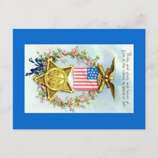 Postcard - American Flag Star Eagle