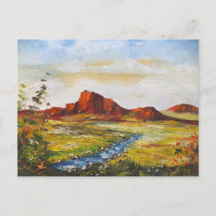 Postcard Ann Hayes Painting Red Rock Canyan