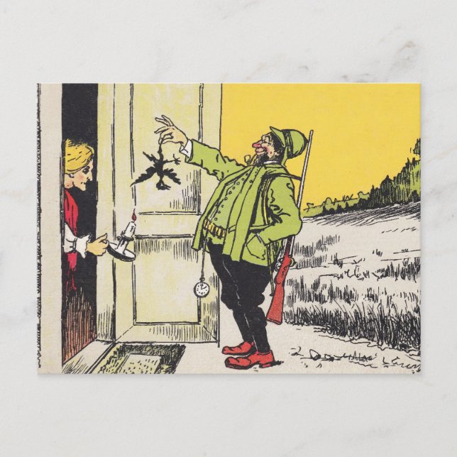 POSTCARD ANTIQUE REINTRODUCTION BIRD HUNTER'S WIFE (Front)