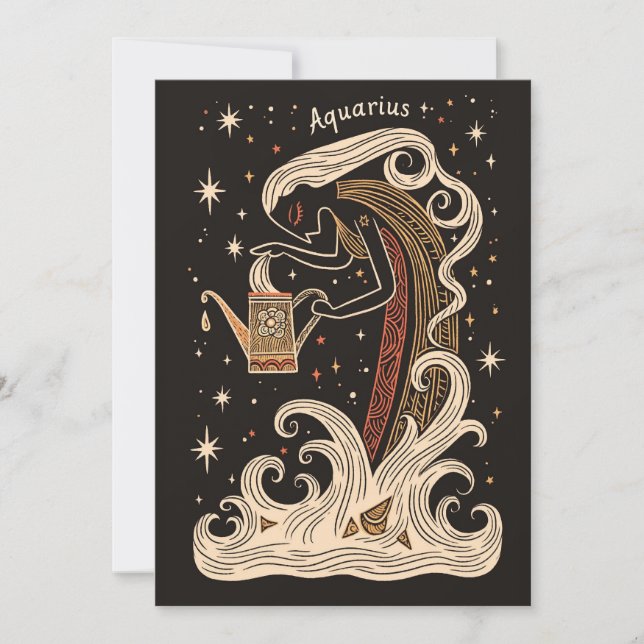 Postcard - Aquarius Celestial Zodiac Art  (Front)