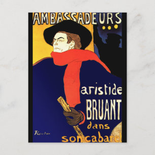 Postcard: Aristide Bruant by Toulouse-Lautrec Postcard