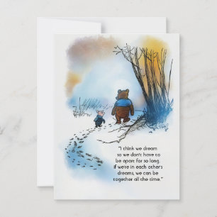 POSTCARD ART -- Winnie on Friendship and Dreams