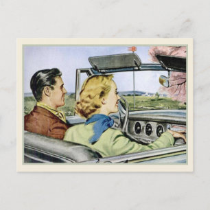 Postcard Art with Cool Vintage Illustration