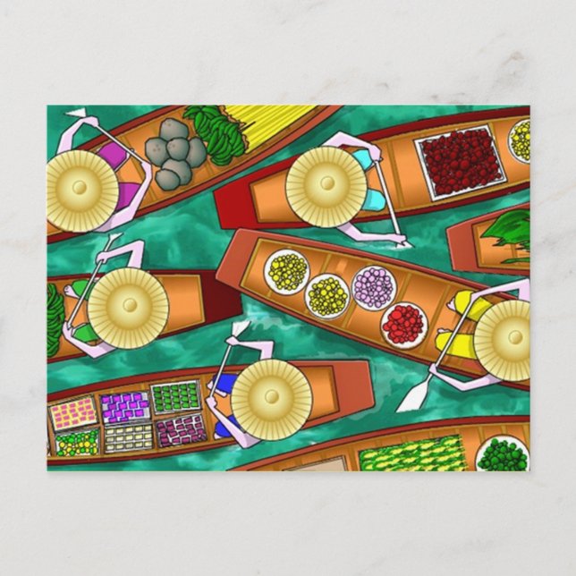 POSTCARD ~ ASIAN PRODUCE FOODS STORE OPEN BUSINESS (Front)