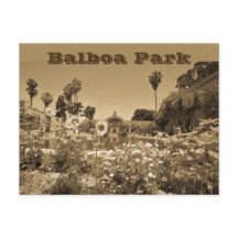 Postcard Balboa Park Sepia Tone