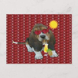 Postcard Basset Hound Sheldon Summer Time