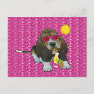 Postcard Basset Hound Sheldon Summer Time