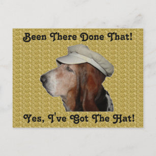 Postcard Basset Hound Yes I've Got The Hat