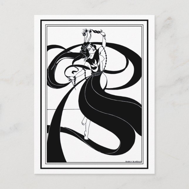 Postcard:  Beardsley Illustration Postcard (Front)