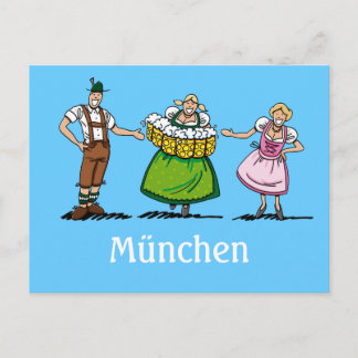 Postcard BEER FESTIVAL München Beer Waitress