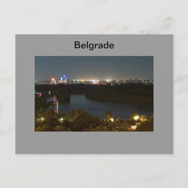 postcard Belgrade on the night (Front)