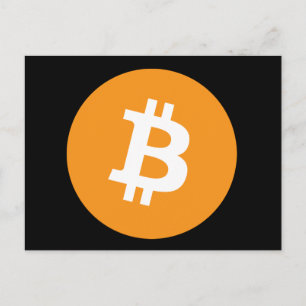 Postcard Bitcoin Black Orange Cryptocurrency