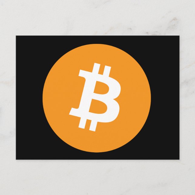 Postcard Bitcoin Black Orange Cryptocurrency (Front)