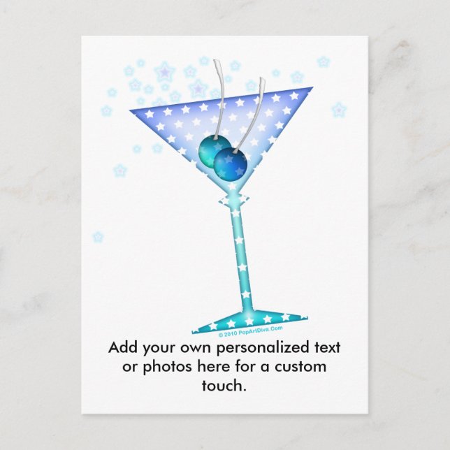 Postcard - BLUE MARTINI (Front)
