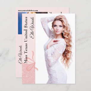 Postcard Blush Pink Glitz Pageant Autograph Photo