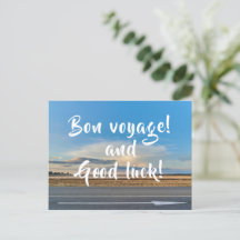 Postcard Bon voyage and Good luck